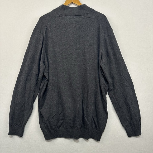 The Foundry Pullover 1/4 Zip Long Sleeve Sweater Men's 3XLT‎ Gray Big And Tall - Picture 2 of 6